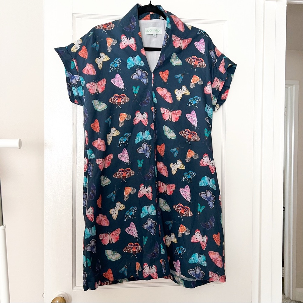 Brooke Wright Nancy Butterfly Print Dress - Size Large